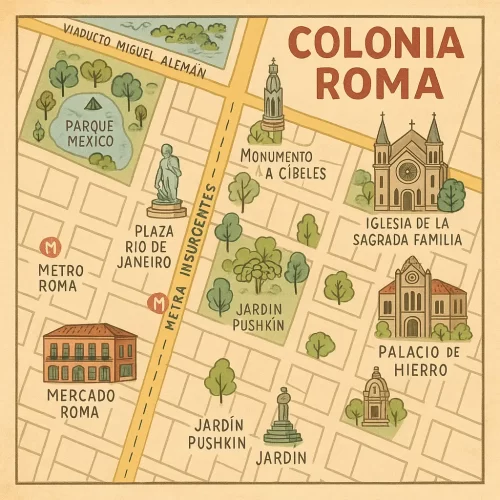Mapa Aproximado de la Colonia Roma
